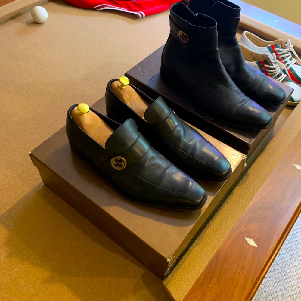 GUCCI Men's Leather Interlocking Ankle Boots 3pair